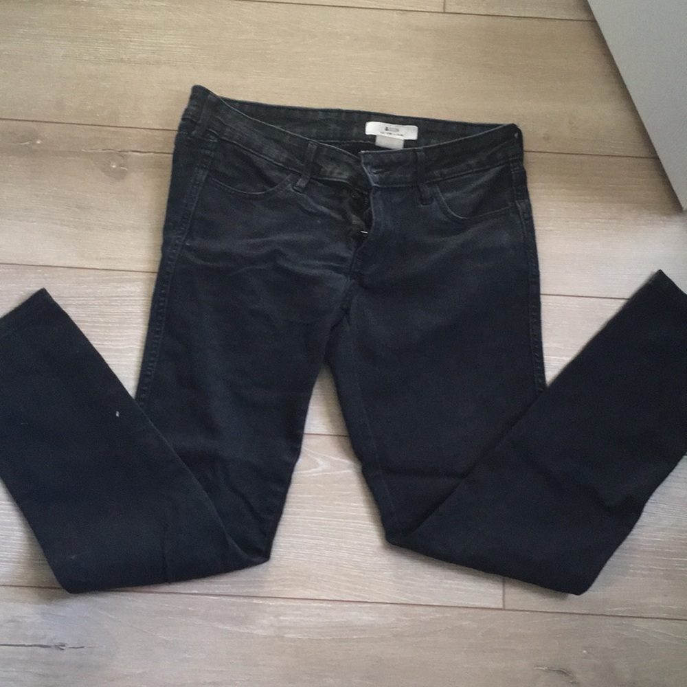 Slim Fit Low Squin Black Pants
